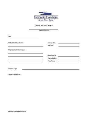 Fillable Online Cfgrb Check Request Form Affiliate Name Date Make