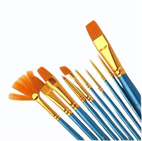 Flat Matte Black Artright Mix Paintbrush Set For Watercolor Acrylic