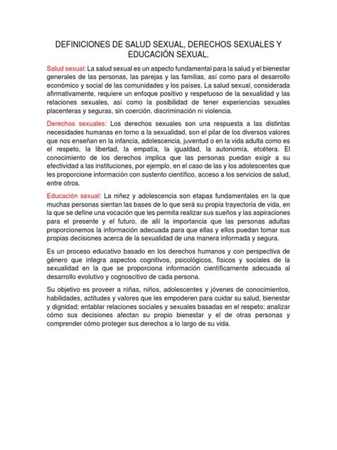 Definiciones De Salud Sexual Pdf