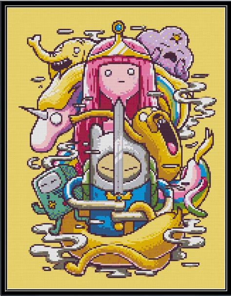 Adventure Time Pals Cross Stitch Pattern Etsy Uk Colourful Cross