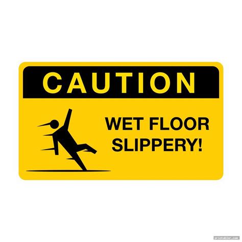 Caution Wet Floor Sign Printable - Printable Templates