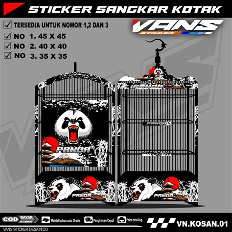 Jual Stiker Decal Sangkar Burung Kotak Kosan Persegi Ebod No 1 2