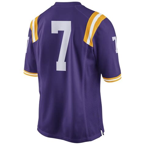 CFS - No. 7 LSU Tigers Nike Replica Football Jersey - Purple