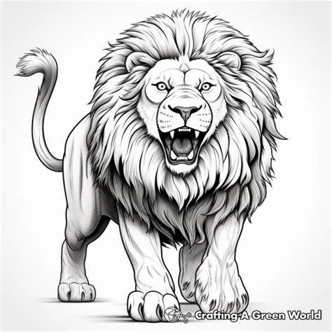 Realistic Lion Coloring Pages Free Printable