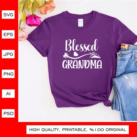 Blessed Grandma Svg Blessed Nana Svg Nana Svg Grandma Etsy