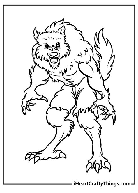 Scary Werewolf Coloring Page Free Printable Coloring Pages | Images and ...