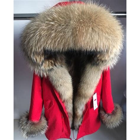 Maomaokong Real Fox Fur Coat Chaqueta De Invierno Mujeres Long Parka