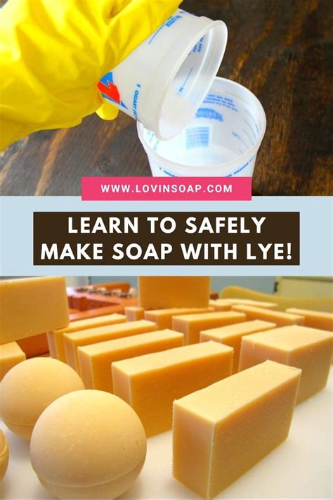 Soaps And Sponges With The Words Learn To Safely Make Soap With Lye