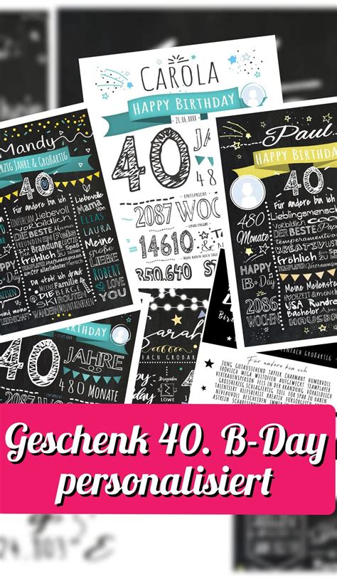 40 Geburtstag Chalkboard Meilensteintafel Artofit