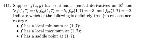 Solved Ii1 Suppose F X Y Has Continuous Partial