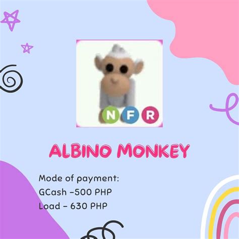 Adopt Me Nfr Albino Monkey Neon Fly Ride On Carousell