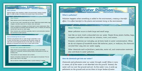 Water Pollution Facts Poster For Rd Th Grade Twinkl