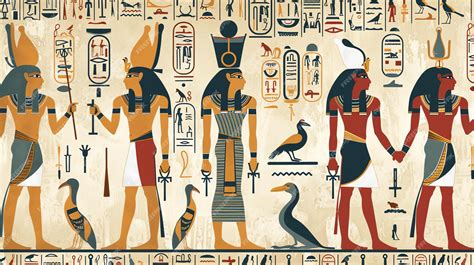 Premium Photo | An ancient Egyptian wall painting depicts gods and ...