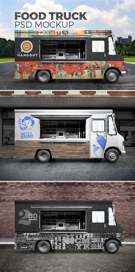 Food Truck PSD Mockup Food Truck Food Truck Design Custom Food Trucks