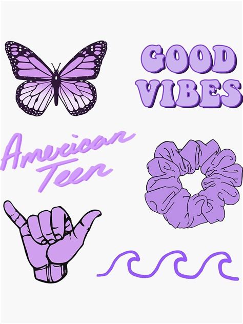 Purple Pack Sticker Sticker by saracreates | Aesthetic stickers, Purple aesthetic, Cute laptop ...