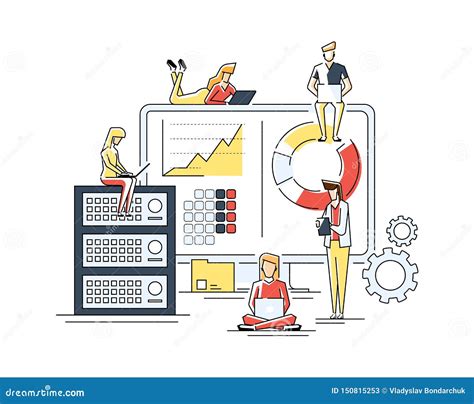 Data Analysis Design Concept Analysts Working Small People And Laptop