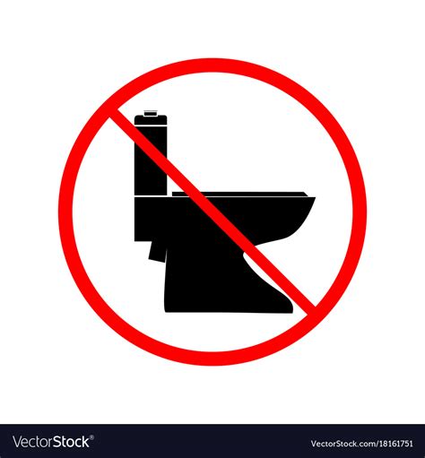 No Toilet Icon In Red Circle On White Background Vector Image