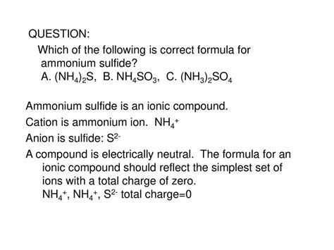 Sulfide Ion Formula