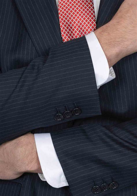 Custom Navy Blue Pinstripe Blazer