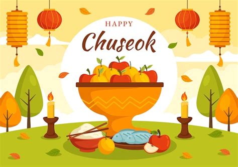 Premium Vector Happy Chuseok Day Vector Illustration Of Korean