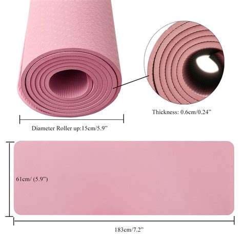 Buy 183 61Cm 6Mm Thick Double Color Non Slip TPE Yoga Mat Quality