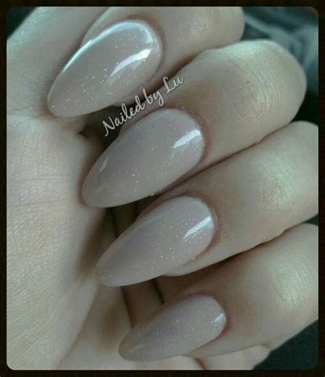 Nude Almond Nails With A Shimmer Nailedbylu Almond Nails Nails Homecoming Nails