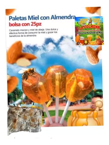 Paleta De Miel De Abeja Abeja Con Almedra Piezas Meses Sin