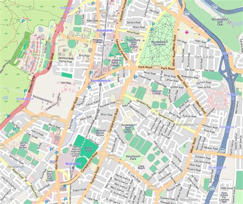 Street map of Rondebosch | Street map, Map, Cape town