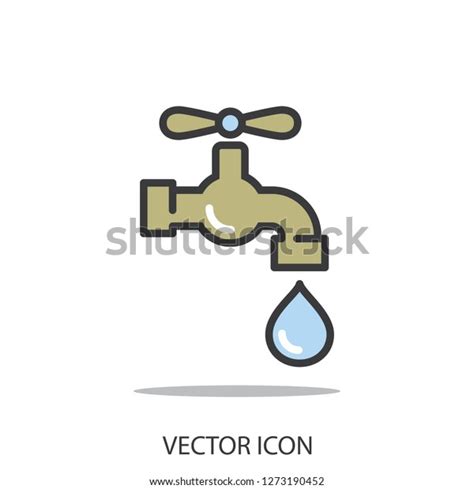 Water Tap Dripping Water Drop Icon Stock Vector Royalty Free