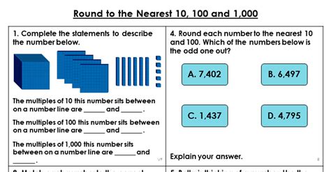 Round To The Nearest 10 100 And 1000 Classroom Secrets Classroom