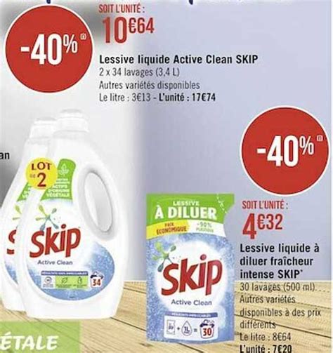 Promo Lessive Liquide à Diluer Fraîcheur Intense Skip chez Géant