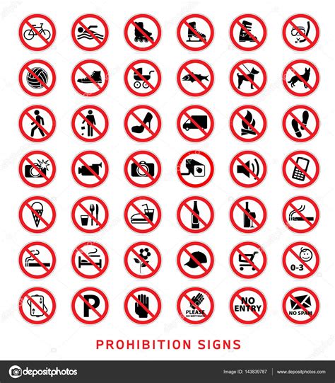 Prohibition Signs Vector Collection Stock Vector Image By ©sonsam