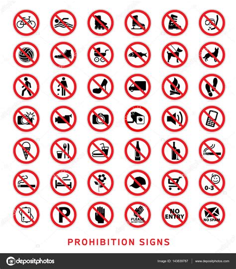 Prohibition Signs Vector Collection Stock Vector Image By Sonsam