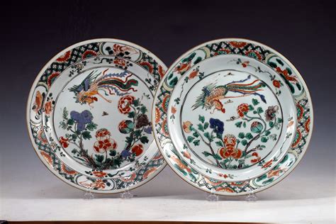 Pair Of Kangxi Famille Verte Plates 7032 Polly Latham Asian Art