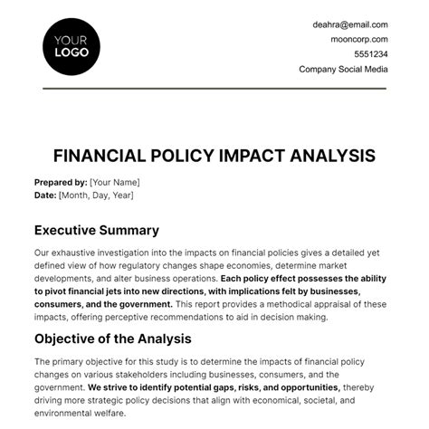 Free Financial Policy Impact Analysis Template Edit Online And Download