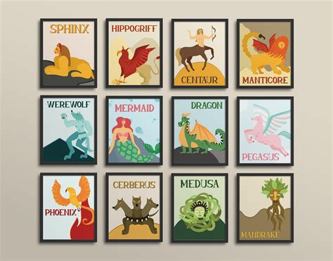 Mythical Creatures Gallery Wall Greek Mythology History Class