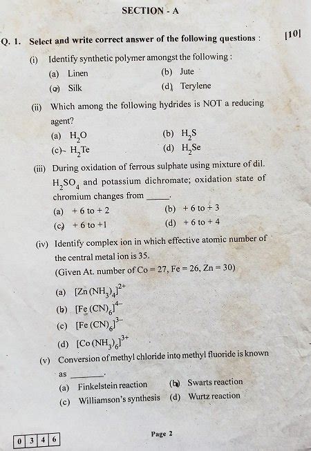 First Class Important Questions For Class 12 Chemistry Hsc Pdf All