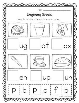 Beginning Sounds Cut Paste Or Write By Teacher Turned Mama Tpt