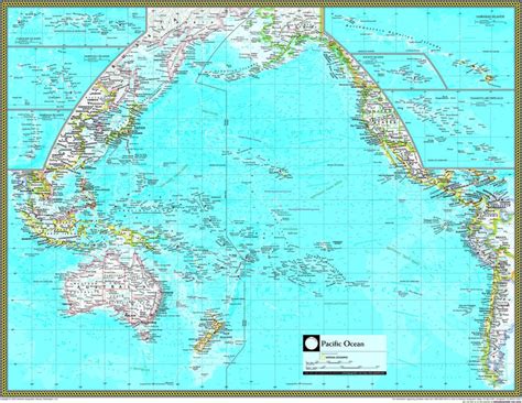 Pacific Ocean Political Atlas Wall Map | Maps.com.com