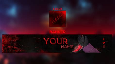 New 2017 Red Counter Strike YouTube Banner Template With Logo Free Download - YouTube