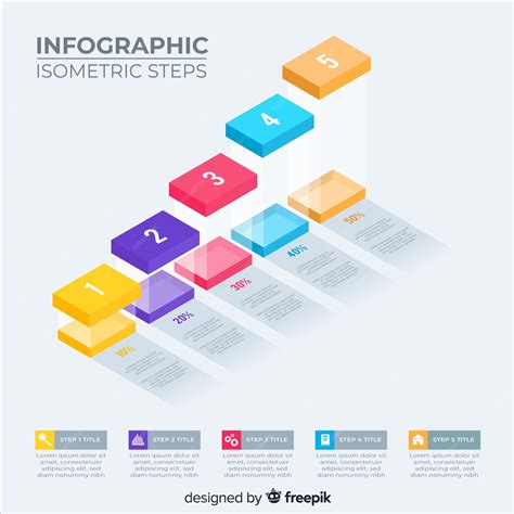 Pack Pasos Isométricos Infografía Isométrica Vector Gratis