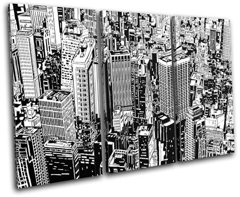 Cityscape Abstract Illustration TREBLE Leinwand Wand Kunst Bild Drucken