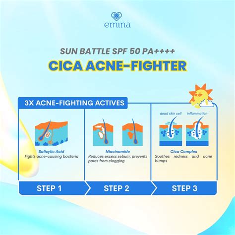 Emina Sun Battle Airy Sun Serum SPF50 PA Cica Acne Fighter