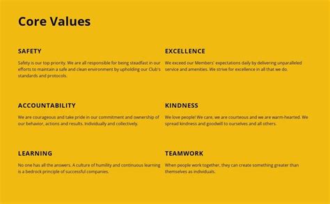 Company Core Values Website Template