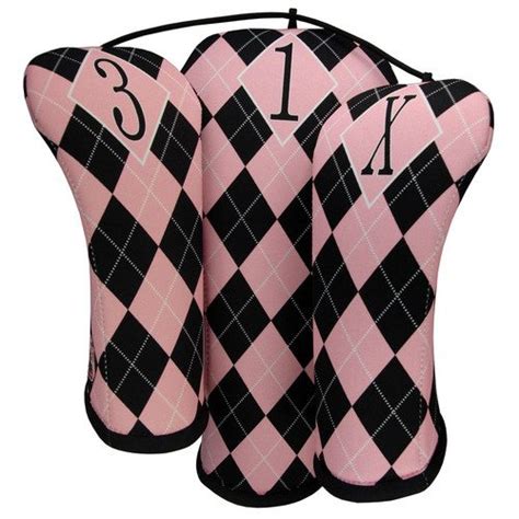 Pink Argyle Golf Headcovers