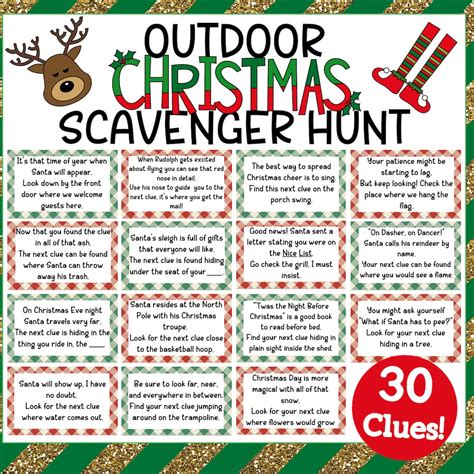 Outdoor Christmas Treasure Hunt丨christmas Scavenger Hunt Cards丨