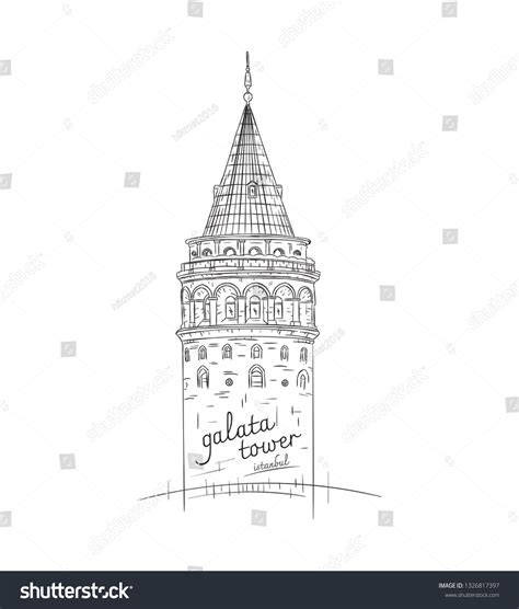 Galata Tower Istanbul Hand Drawn Galata Stock Vector Royalty Free