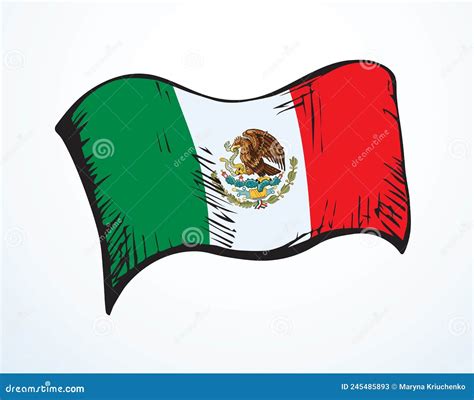 Mexican Flag Waving Drawing