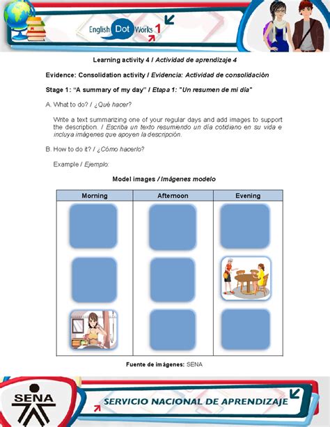 A Summary Of My Day Learning Activity 4 Actividad De Aprendizaje 4 Evidence Consolidation