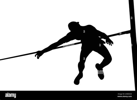 Male Jumper Athlete High Jump Black Silhouette Stock Vector Image Art